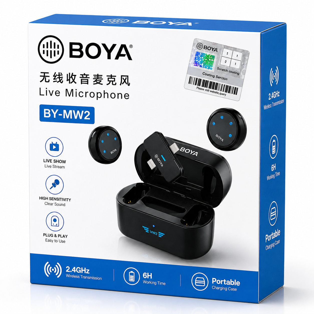 BOYA MW2 Wireless Microphone For Type-C & iPhone