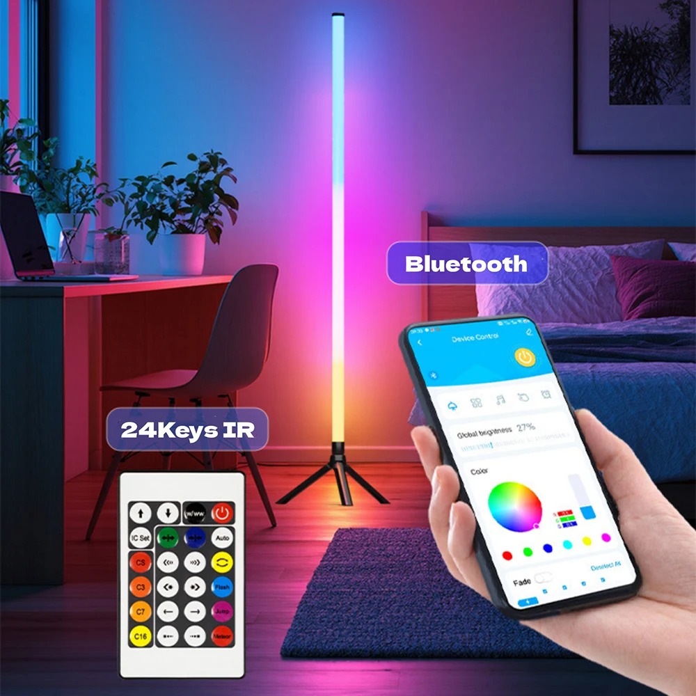 103cm 360 Round Tube 5V USB Powered 24key Bluetooth APP Remote Control for Gaming PC TV Decoration